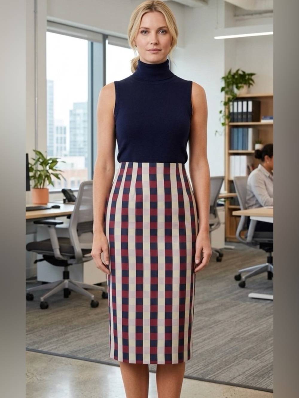 Tuckernuck Bordeaux Check Jacquard Skirt